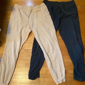 Tan and black cozy and fashionable cuffed sweatpants